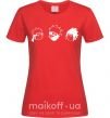 Женская футболка Naruto sasuke kakashi Красный фото