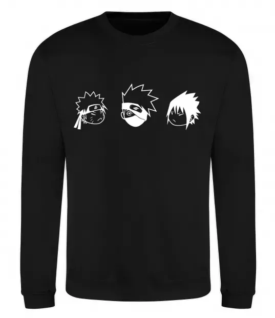 Світшот Naruto sasuke kakashi Чорний фото