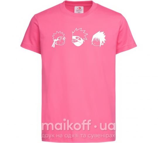 Детская футболка Naruto sasuke kakashi Ярко-розовый фото