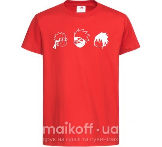 Детская футболка Naruto sasuke kakashi Красный фото