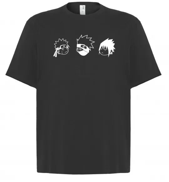 Футболка Оверсайз Naruto sasuke kakashi Чорний фото