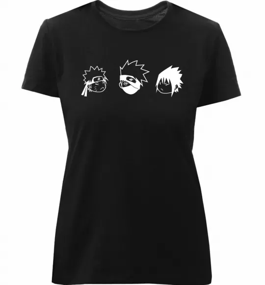 Жіноча преміум футболка Naruto sasuke kakashi Чорний фото