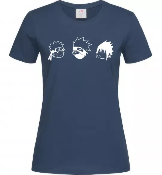 Женская футболка Naruto sasuke kakashi Темно-синий фото