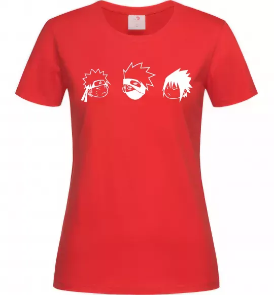 Женская футболка Naruto sasuke kakashi Красный фото