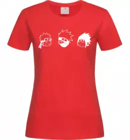 Жіноча футболка Naruto sasuke kakashi Червоний фото