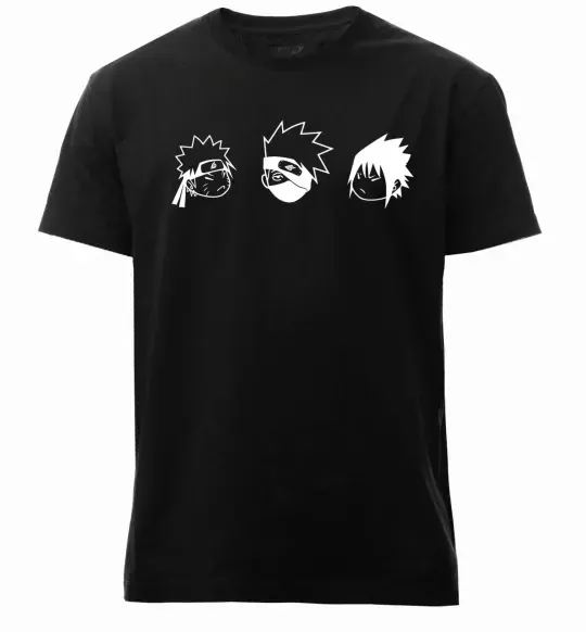 Чоловіча преміум футболка Naruto sasuke kakashi Чорний фото