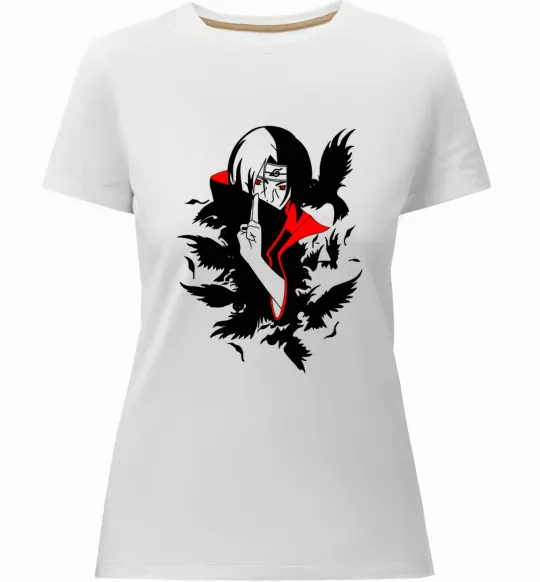 Женская премиум футболка Akatsuki Ітачі Белый фото