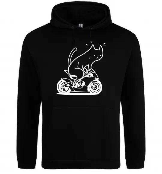 Женская толстовка (худи) Cat rider Черный фото