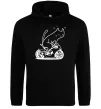 Женская толстовка (худи) Cat rider Черный фото