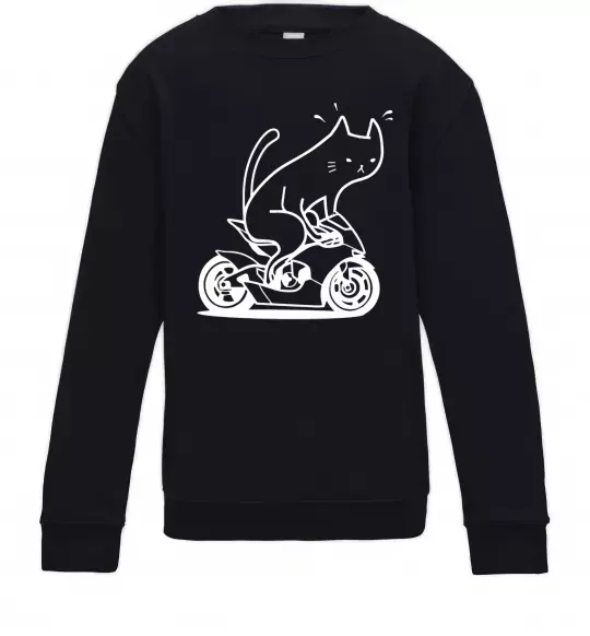 Дитячий світшот Cat rider Чорний фото