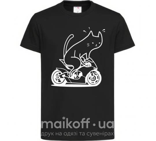 Детская футболка Cat rider Черный фото