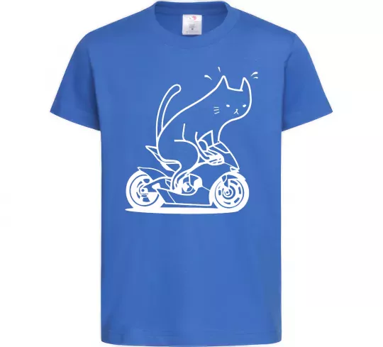 Дитяча футболка Cat rider Яскраво-синій фото