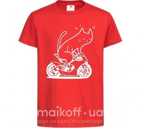 Детская футболка Cat rider Красный фото