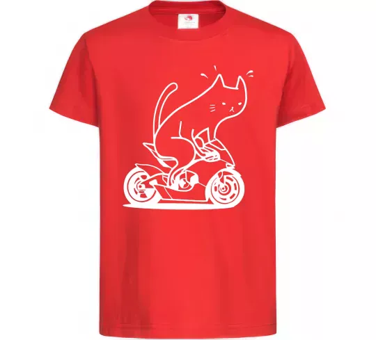 Дитяча футболка Cat rider Червоний фото