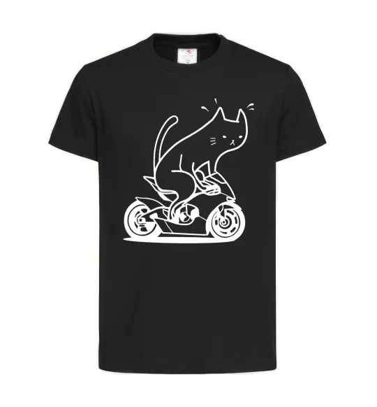 Дитяча футболка Cat rider Чорний фото