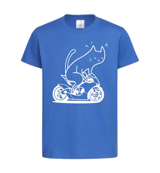 Дитяча футболка Cat rider Яскраво-синій фото