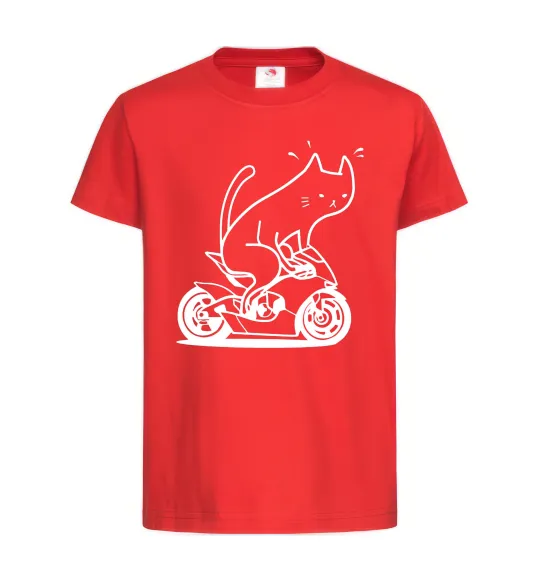 Дитяча футболка Cat rider Червоний фото