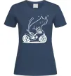 Жіноча футболка Cat rider Темно-синій фото