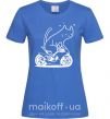 Жіноча футболка Cat rider Яскраво-синій фото