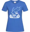 Жіноча футболка Cat rider Яскраво-синій фото