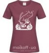 Женская футболка Cat rider Бордовый фото
