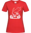 Жіноча футболка Cat rider Червоний фото