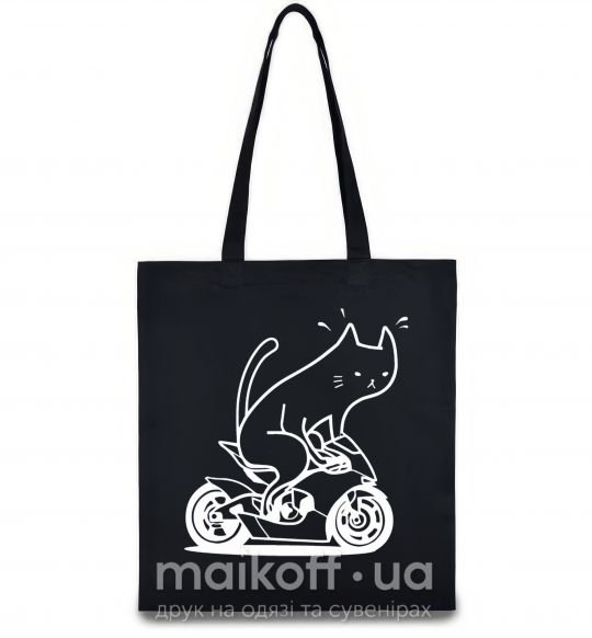 Эко-сумка Cat rider Черный фото
