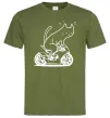Чоловіча футболка Cat rider Оливковий Чоловіча футболка Cat rider Оливковий фото