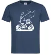 Чоловіча футболка Cat rider Темно-синій Чоловіча футболка Cat rider Темно-синій фото