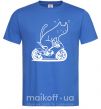Мужская футболка Cat rider Ярко-синий фото
