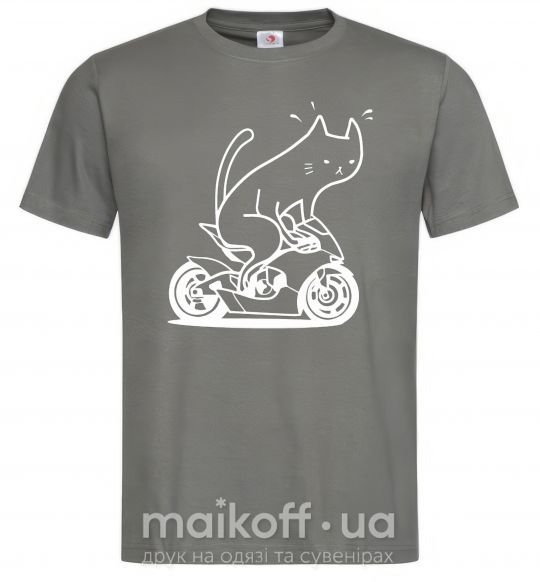 Чоловіча футболка Cat rider Графіт фото