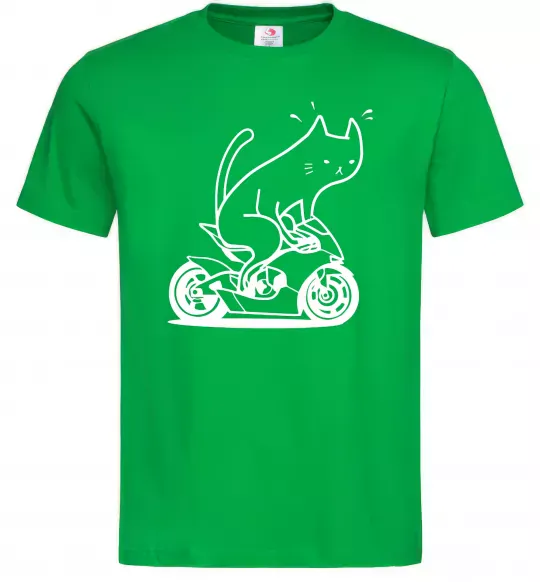 Чоловіча футболка Cat rider Зелений фото