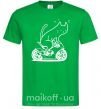 Мужская футболка Cat rider Зеленый фото