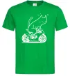 Чоловіча футболка Cat rider Зелений Чоловіча футболка Cat rider Зелений фото