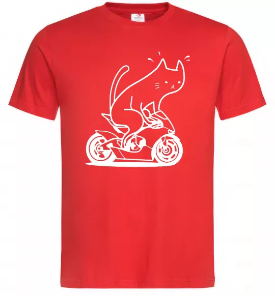Чоловіча футболка Cat rider Червоний фото