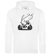 Мужская толстовка (худи) Cat rider Белый Мужская толстовка (худи) Cat rider Белый фото