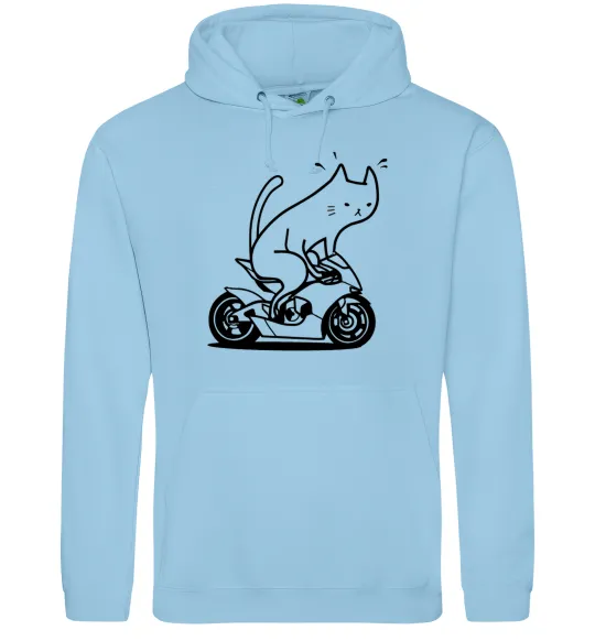 Чоловіча толстовка (худі) Cat rider Блакитний фото
