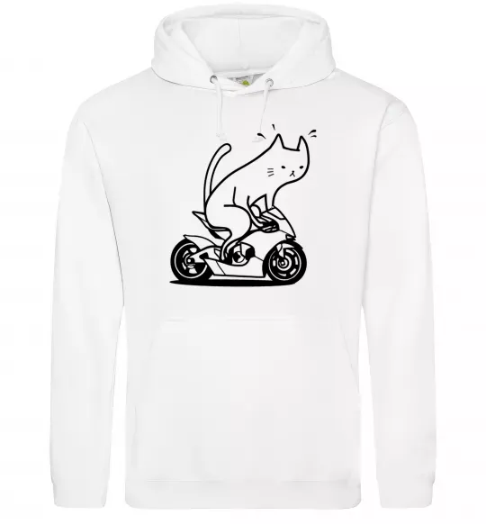 Женская толстовка (худи) Cat rider Белый фото