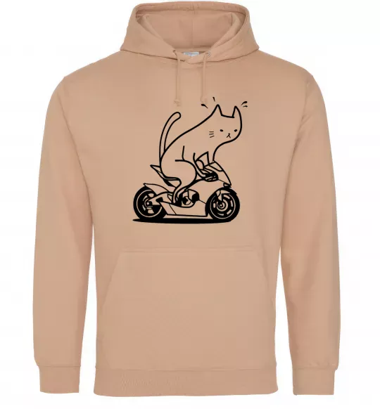 Женская толстовка (худи) Cat rider Песочный фото