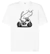 Футболка Оверсайз Cat rider Білий фото