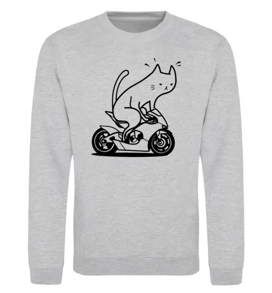 Світшот Cat rider Сірий меланж фото