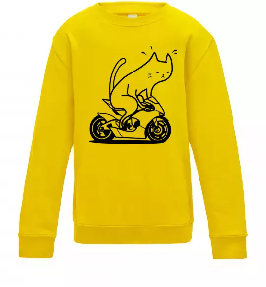 Дитячий світшот Cat rider Сонячно жовтий фото