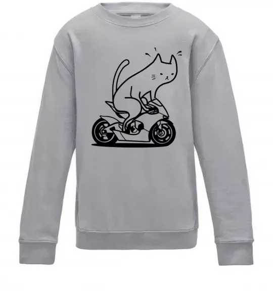 Дитячий світшот Cat rider Сірий меланж фото