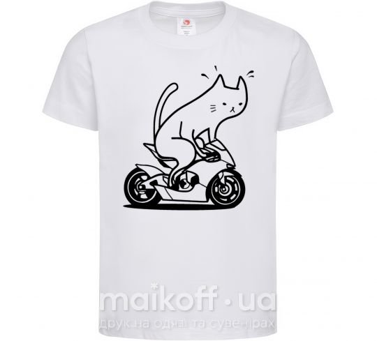Дитяча футболка Cat rider Білий фото