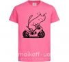 Дитяча футболка Cat rider Яскраво-рожевий фото