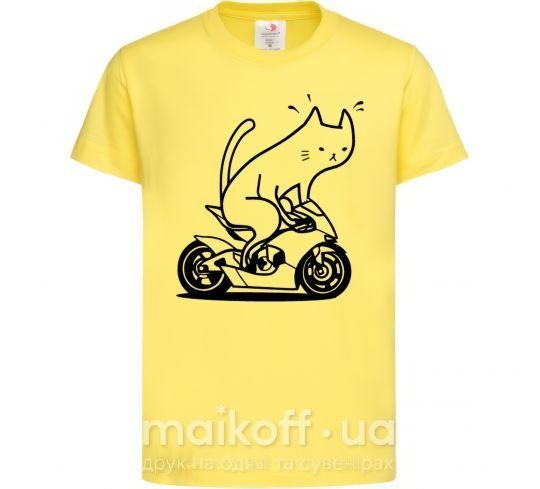 Дитяча футболка Cat rider Лимонний фото
