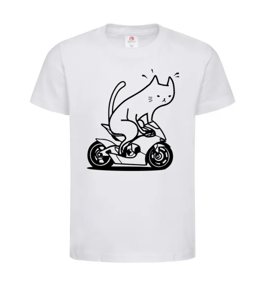 Дитяча футболка Cat rider Білий фото