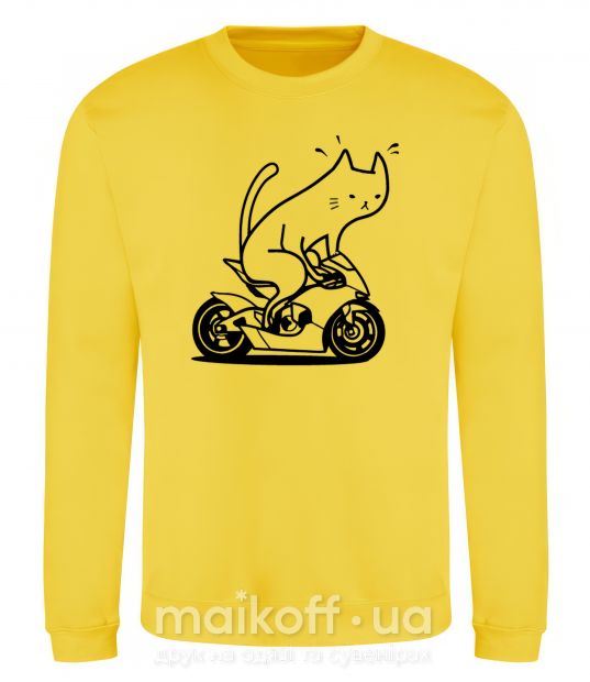 Світшот Cat rider Сонячно жовтий фото
