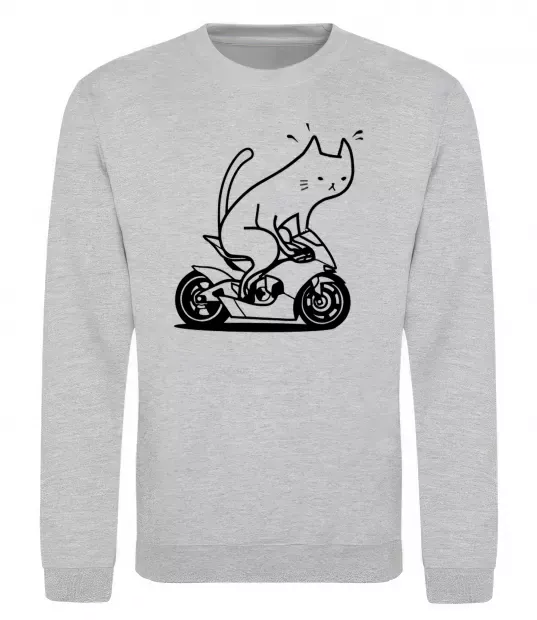 Світшот Cat rider Сірий меланж фото