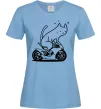 Жіноча футболка Cat rider Блакитний фото
